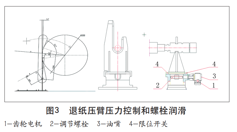 衛(wèi)生紙復(fù)卷機(jī)退壓臂壓力控制和螺栓潤(rùn)滑